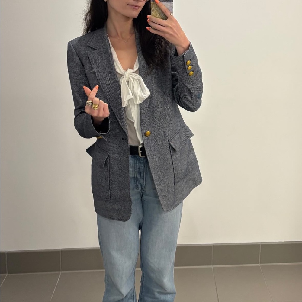 A.L.C. Charcoal Blazer with Gold Accents